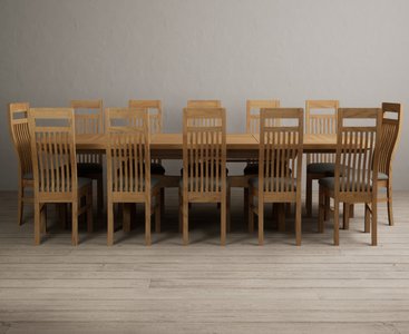 View Extending olympia 180cm solid oak dining table with 12 grey chairs View Extending olympia 180cm solid oak dining table with 12 grey chairs