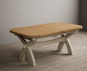 View Extending olympia 180cm oak and cream painted dining table View Extending olympia 180cm oak and cream painted dining table