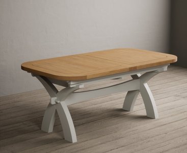 View Extending olympia 180cm oak and signal white painted dining table View Extending olympia 180cm oak and signal white painted dining table