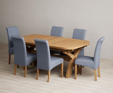 View Extending olympia 180cm solid oak dining table with 10 grey scroll back chairs View Extending olympia 180cm solid oak dining table with 10 grey scroll back chairs