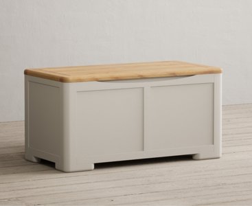 View Alba oak and soft white painted blanket box View Alba oak and soft white painted blanket box