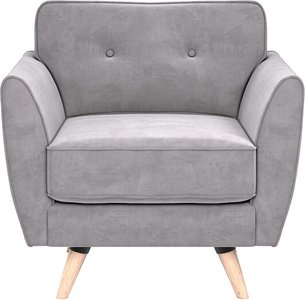 View Brooke grey velvet armchair View Brooke grey velvet armchair