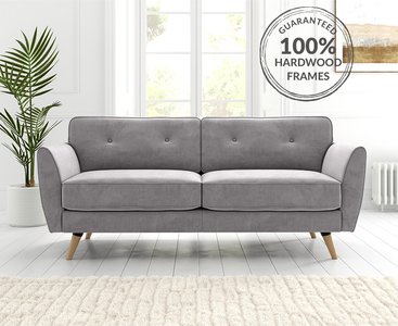 View Brooke grey velvet 3 seater sofa View Brooke grey velvet 3 seater sofa