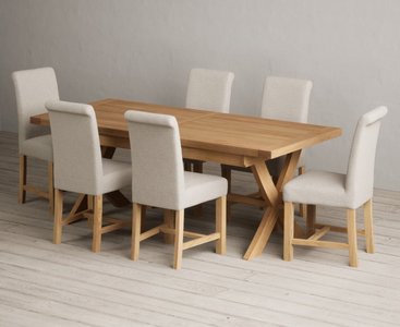 View Extending buckley 200cm solid oak dining table with 10 grey scroll back chairs View Extending buckley 200cm solid oak dining table with 10 grey scroll back chairs
