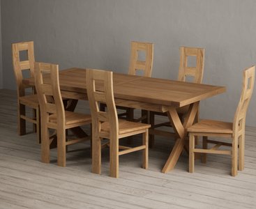View Extending buckley 200cm solid oak dining table with 10 blue natural chairs View Extending buckley 200cm solid oak dining table with 10 blue natural chairs