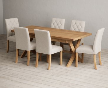 View Extending buckley 200cm solid oak dining table with 6 grey isabella chairs View Extending buckley 200cm solid oak dining table with 6 grey isabella chairs