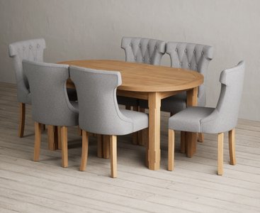 View Extending caversham oak oval dining table with 8 grey clara chairs View Extending caversham oak oval dining table with 8 grey clara chairs