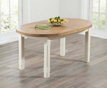 View Extending caversham oak and cream dining table View Extending caversham oak and cream dining table
