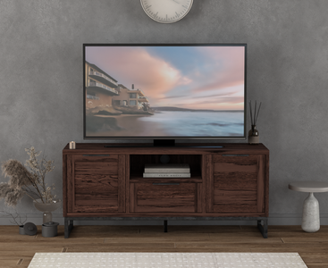 View Dakota dark acacia and metal large tv cabinet View Dakota dark acacia and metal large tv cabinet