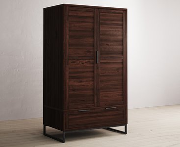 View Dakota dark acacia and metal double wardrobe View Dakota dark acacia and metal double wardrobe