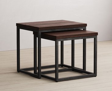 View Dakota dark acacia and metal nest of tables View Dakota dark acacia and metal nest of tables