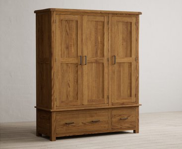 View Harrogate rustic solid oak triple wardrobe View Harrogate rustic solid oak triple wardrobe