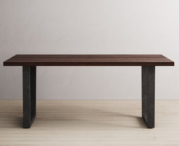 View Dakota 190cm dark acacia and metal dining table View Dakota 190cm dark acacia and metal dining table