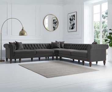 View Bromley large grey velvet corner sofa View Bromley large grey velvet corner sofa