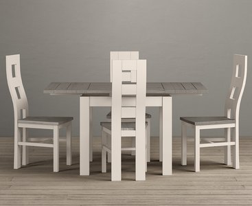 View Extending dartmouth 90cm oak and soft white painted dining table with 6 oak painted chairs View Extending dartmouth 90cm oak and soft white painted dining table with 6 oak painted chairs