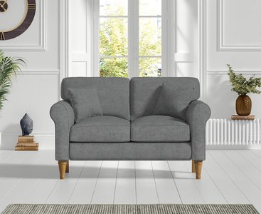 View Darwin charcoal grey fabric two seater sofa View Darwin charcoal grey fabric two seater sofa