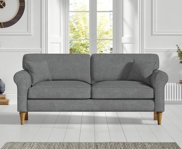 View Darwin charcoal grey fabric three seater sofa View Darwin charcoal grey fabric three seater sofa