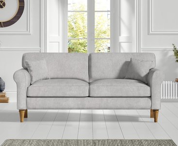 View Darwin light grey fabric three seater sofa View Darwin light grey fabric three seater sofa