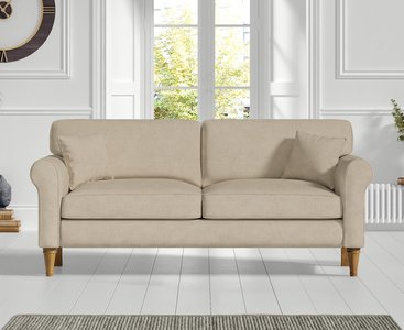 View Darwin natural fabric three seater sofa View Darwin natural fabric three seater sofa