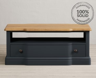 View Delphine oak and blue painted 2 drawer coffee table View Delphine oak and blue painted 2 drawer coffee table