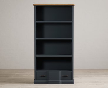 View Delphine oak and blue painted tall bookcase View Delphine oak and blue painted tall bookcase
