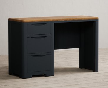 View Pembridge oak and dark blue painted dressing table / compact desk View Pembridge oak and dark blue painted dressing table / compact desk