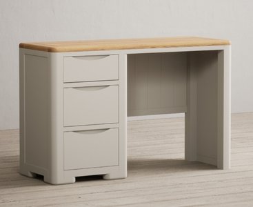 View Alba oak and soft white painted dressing table / compact desk View Alba oak and soft white painted dressing table / compact desk