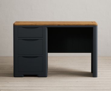 View Pembridge oak and dark blue painted dressing table / compact desk View Pembridge oak and dark blue painted dressing table / compact desk