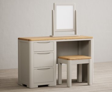 View Alba oak and soft white painted dressing table set View Alba oak and soft white painted dressing table set