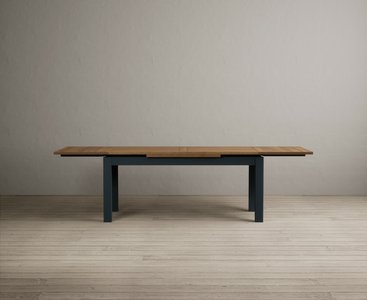 View Extending buxton 180cm oak and dark blue painted dining table View Extending buxton 180cm oak and dark blue painted dining table
