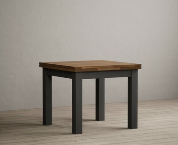 View Extending buxton 90cm oak and charcoal grey painted dining table View Extending buxton 90cm oak and charcoal grey painted dining table
