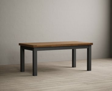 View Extending buxton 180cm oak and charcoal grey painted dining table View Extending buxton 180cm oak and charcoal grey painted dining table