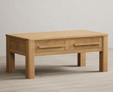 View Eclipse solid oak 4 drawer compact coffee table View Eclipse solid oak 4 drawer compact coffee table