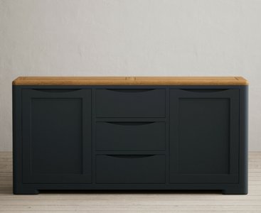 View Pembridge oak and dark blue painted extra large sideboard View Pembridge oak and dark blue painted extra large sideboard