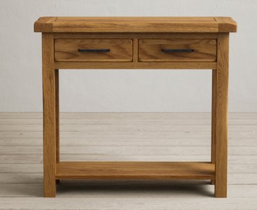 View Harrogate rustic solid oak 2 drawer console table View Harrogate rustic solid oak 2 drawer console table