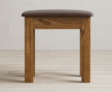 View Harrogate rustic solid oak and leather dressing table stool View Harrogate rustic solid oak and leather dressing table stool