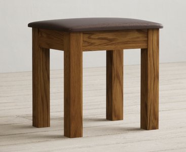 View Harrogate rustic solid oak and leather dressing table stool View Harrogate rustic solid oak and leather dressing table stool