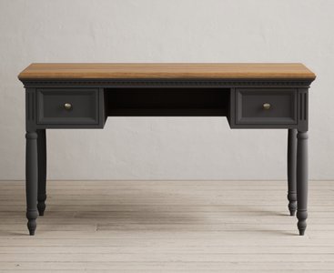 View Francis oak and charcoal grey painted dressing table View Francis oak and charcoal grey painted dressing table