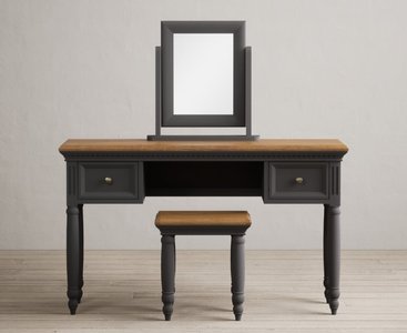 View Francis oak and charcoal grey painted dressing table set View Francis oak and charcoal grey painted dressing table set