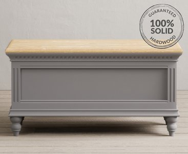 View Francis oak and light grey painted blanket box View Francis oak and light grey painted blanket box
