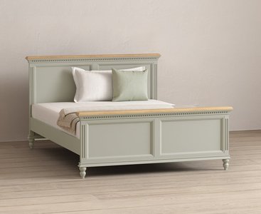 View Francis oak and soft green painted king size bed View Francis oak and soft green painted king size bed
