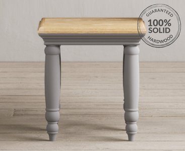 View Francis oak and light grey painted dressing table stool View Francis oak and light grey painted dressing table stool