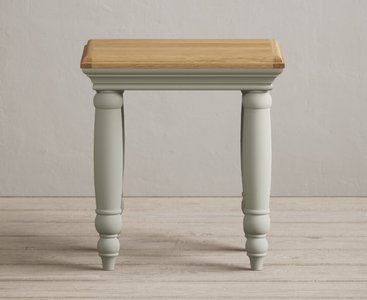 View Francis oak and soft green painted dressing table stool View Francis oak and soft green painted dressing table stool