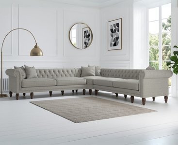 View Bromley large grey linen corner sofa View Bromley large grey linen corner sofa