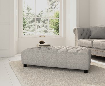 View Grey linen fabric footstool View Grey linen fabric footstool