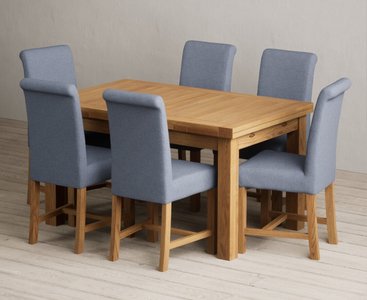View Extending buxton 140cm solid oak dining table with 10 grey scroll back chairs View Extending buxton 140cm solid oak dining table with 10 grey scroll back chairs