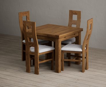 View Extending buxton 90cm rustic solid oak dining table with 4 rustic oak rustic solid oak chairs View Extending buxton 90cm rustic solid oak dining table with 4 rustic oak rustic solid oak chairs