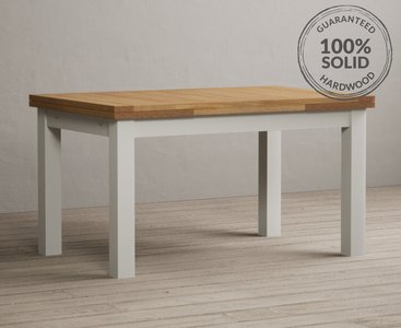 View Extending hampshire 140cm oak and chalk white painted dining table View Extending hampshire 140cm oak and chalk white painted dining table