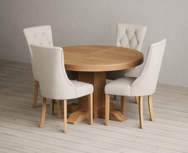 View Extending helmsley oak pedestal dining table with 6 grey beatrix chairs View Extending helmsley oak pedestal dining table with 6 grey beatrix chairs