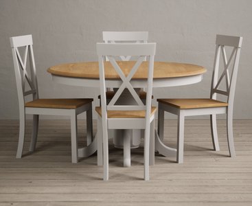 View Hertford 120cm fixed top oak and soft white painted dining table with 4 charcoal grey hertford chairs View Hertford 120cm fixed top oak and soft white painted dining table with 4 charcoal grey hertford chairs